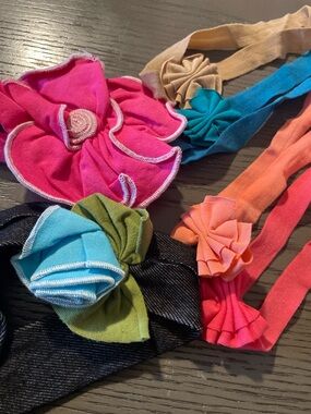 Kids Elastic Flower Headbands - Multi-Color Set